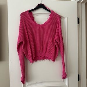 Pink cropped Sweater